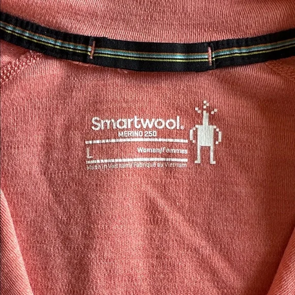 Smartwool Merino 250 Baselayer 1/4 Zip Peach L - Picture 5 of 9